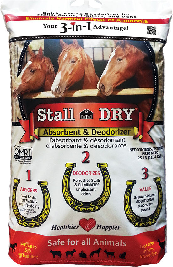 Stall Dry Absorbent & Deodorizer, 25 lb - Stable and Barn