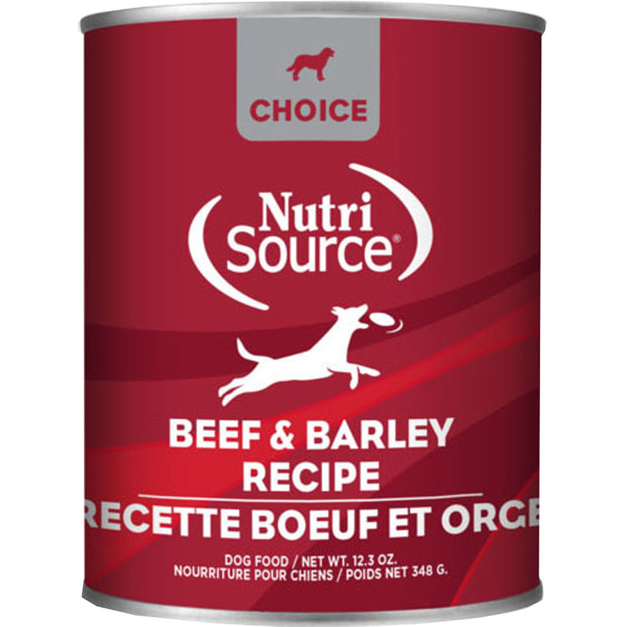 Nutrisource Choice Canned Dog Food, Beef/Barley, 12.3 oz