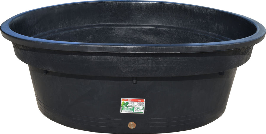 Tuff Stuff Stock Tank W/Drain Plug, Black, 85 gal - Stock Tanks