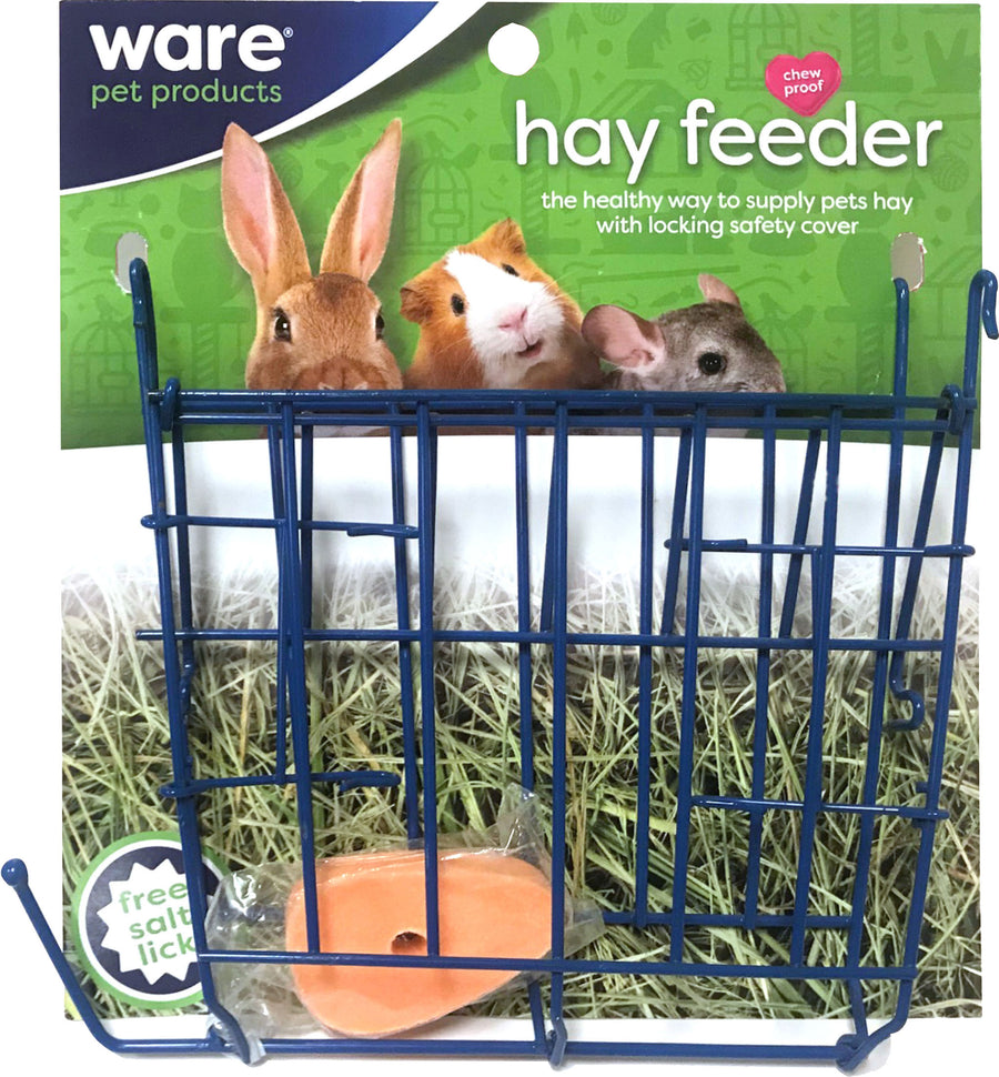 Ware Hay Feeder Wire Rack W/Salt Lick, 8.75x2x9.5 in - Hay Feeders