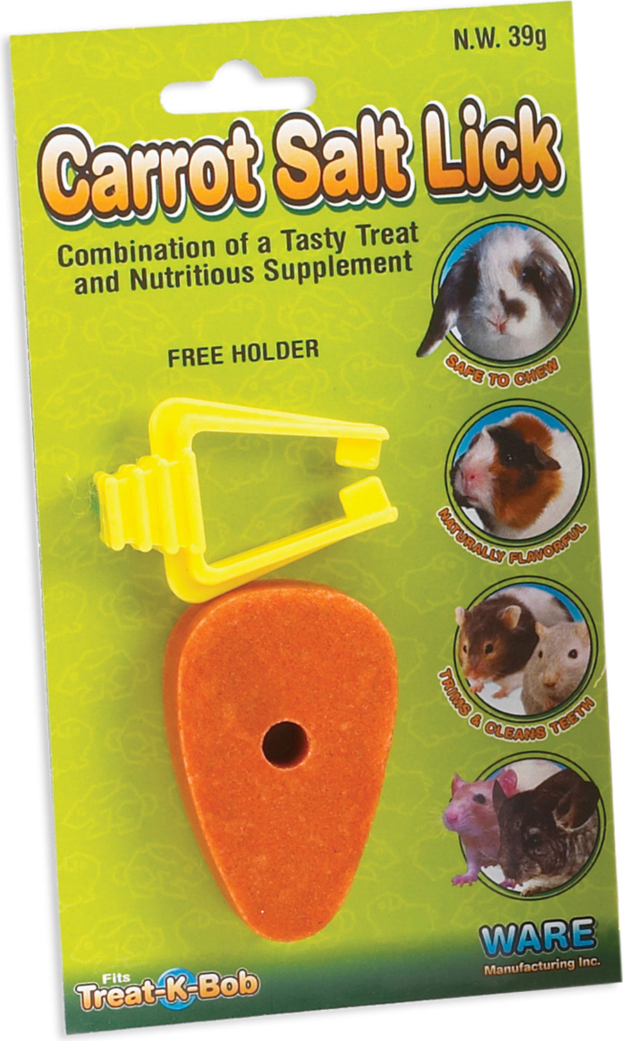 Ware Carrot Salt Lick W/Holder - Minerals