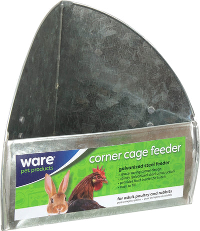 Ware Chicken Corner Cage Feeder, Metal, 6x4.75x4.75 in - Wall Feeder
