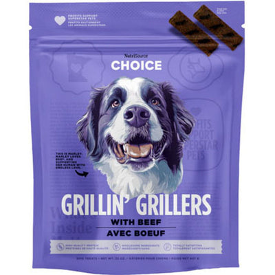 Nutrisource Choice Grillin Grillers Dog Treat, Beef, 32 oz - Long Lasting Chews