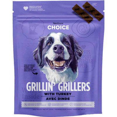 Nutrisource Choice Grillin Grillers Dog Treat, Turkey, 32 oz - Long Lasting Chews