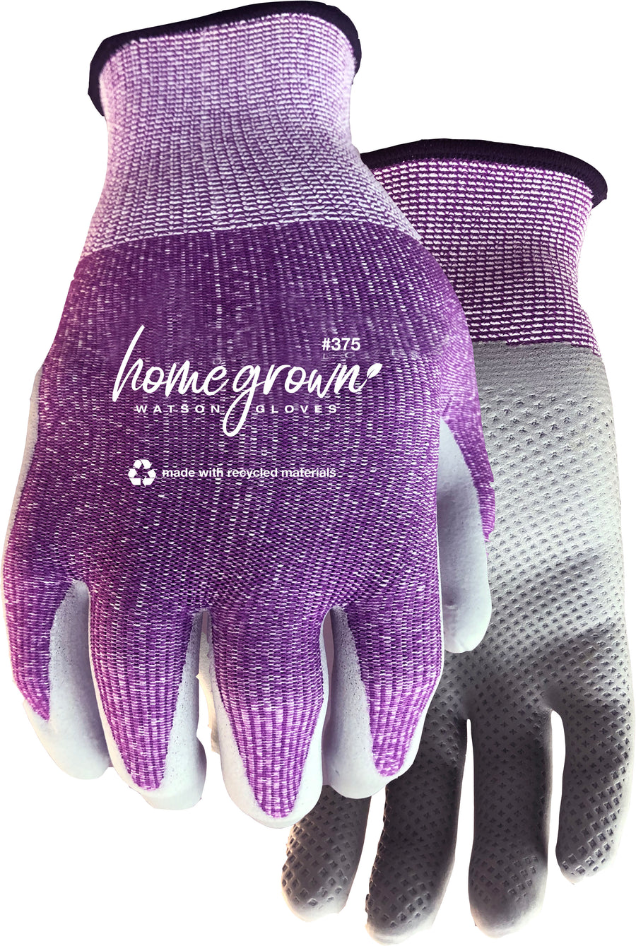 Watson Gloves Ladys Karma Wastenot Fabric, Purple, LG - Coated