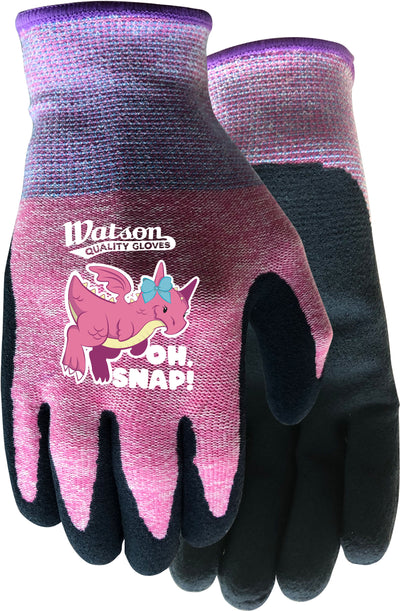 Watson Gloves Kids Oh Snap Wastenot Fabric, Pink, XXS - Children