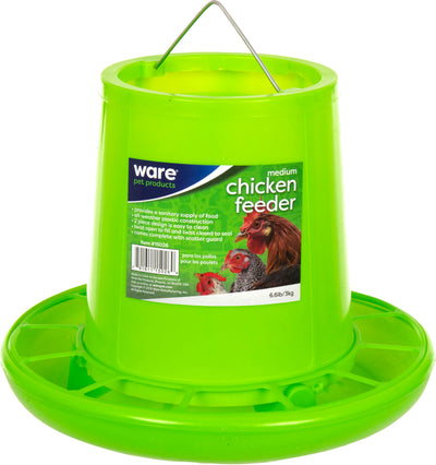 Ware Chicken Feeder Plastic, Green, 6.5 Lb-MD - Hanging Feeder