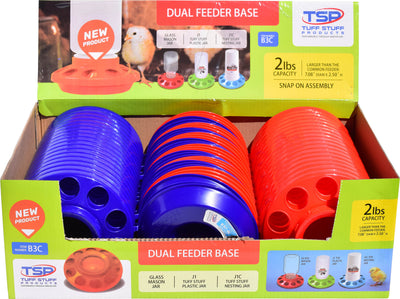 Tuff Stuff Dual Feeder Base, Blue/Red - Ground Feeder