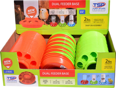 Tuff Stuff Dual Feeder Base, Green/Orange - Ground Feeder