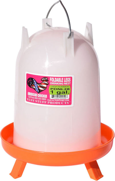 Tuff Stuff Poultry Drinker Nest with Folding Legs, 1 gal - Waterer
