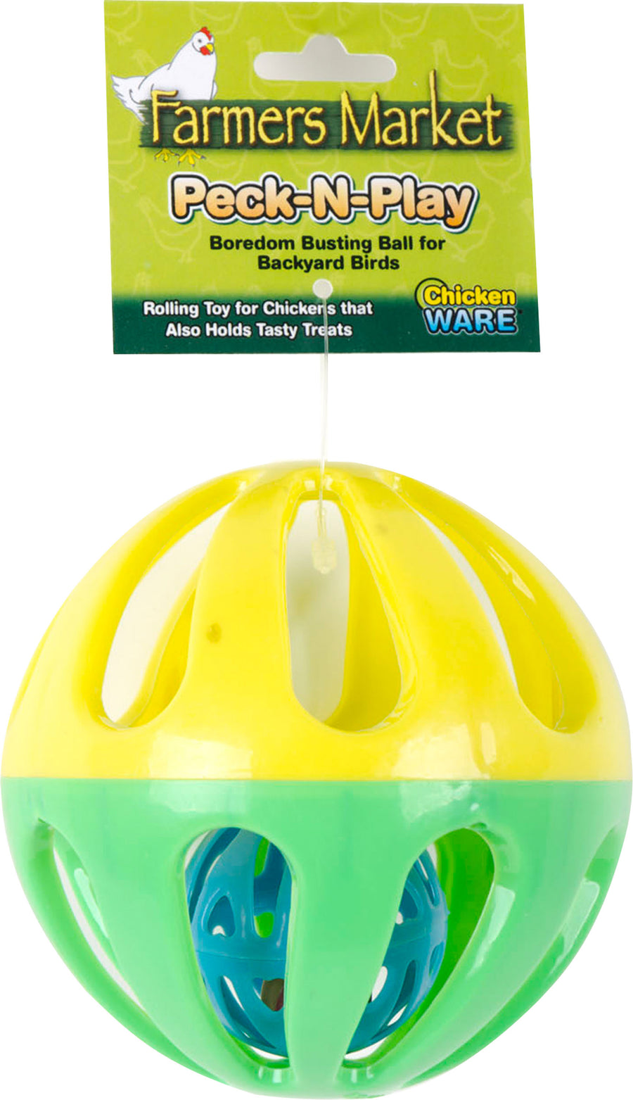 Ware Chicken Peck-N-Play Ball, Green, 4.5 in - Toys