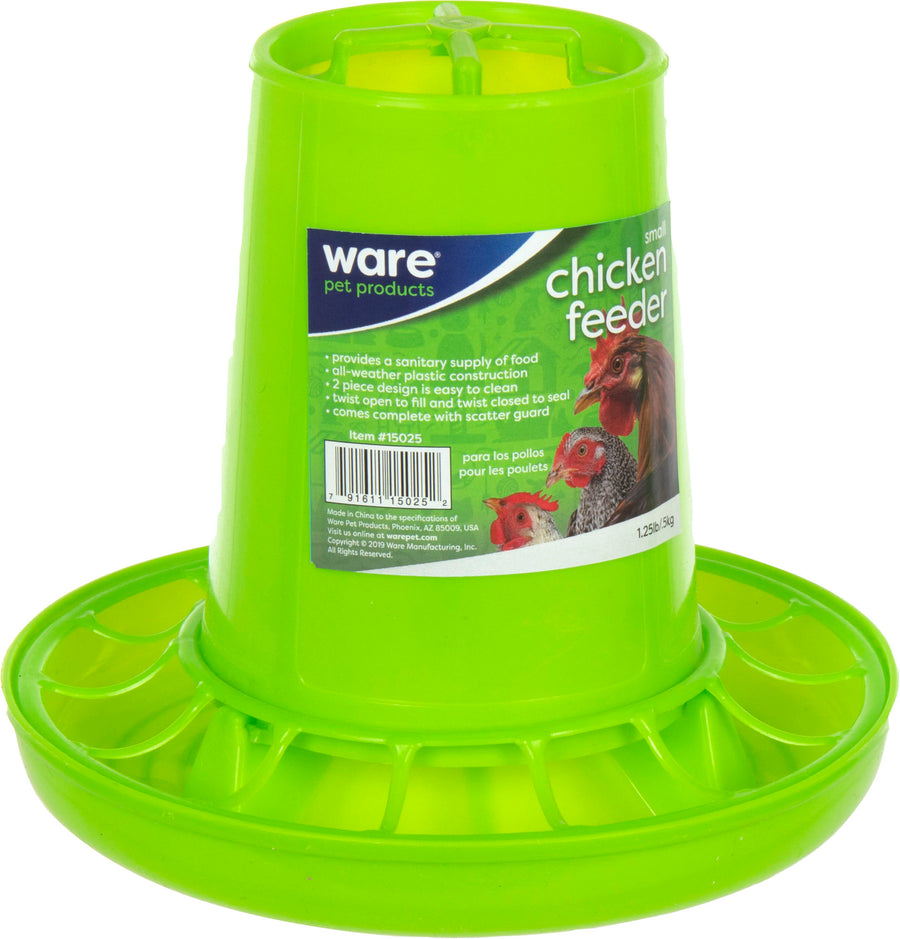 Ware Chicken Feeder Plastic, Green, 1 Lb-SM - Hanging Feeder