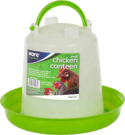 Ware Chicken Canteen Plastic, Green, 1 Qt-SM - Waterer