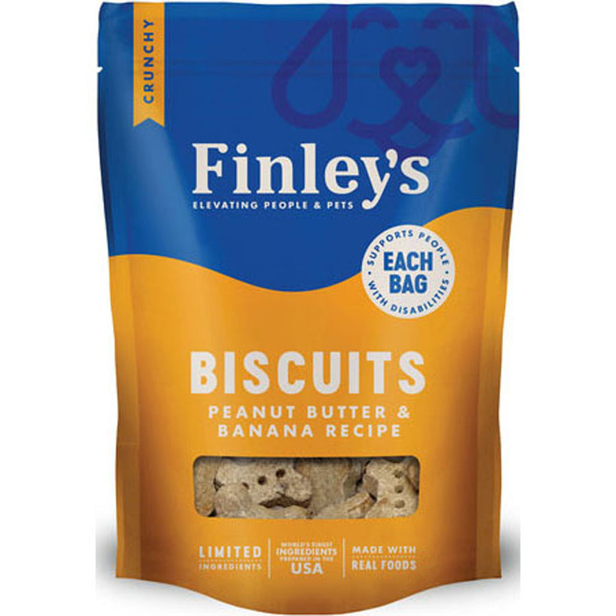 Finley's Finleys All Natural Dog Biscuits, Peanut Butter/Banana, 6 oz - Edible Bones & Biscuits