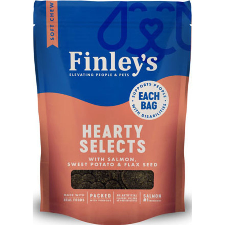Finley's Finleys Peanut Hearty Select Dog Treats, Salmon/Flax, 5 oz - Long Lasting Chews