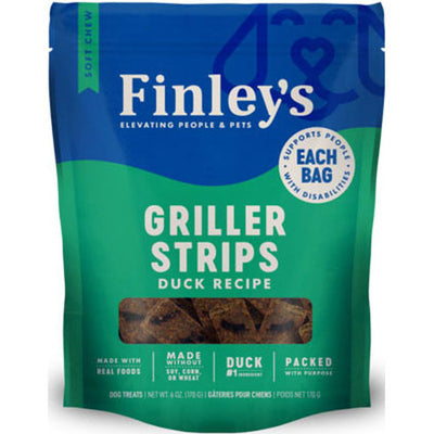 Finley's Finleys Griller Strips Dog Treats, Duck, 6 oz - Long Lasting Chews