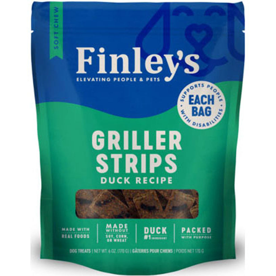 Finley's Finleys Griller Strips Dog Treats, Duck, 6 oz - Long Lasting Chews