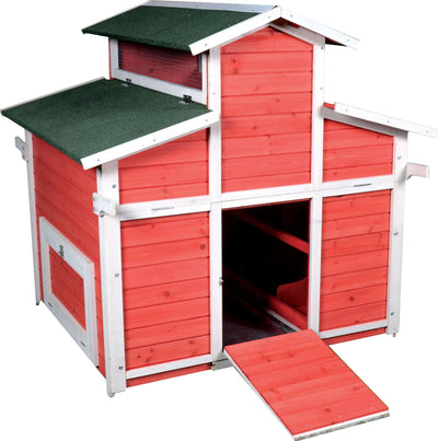 Ware Little Red Hen Big Red Chicken Barn, Red/White, 49.25x42.75x47 in - Coops