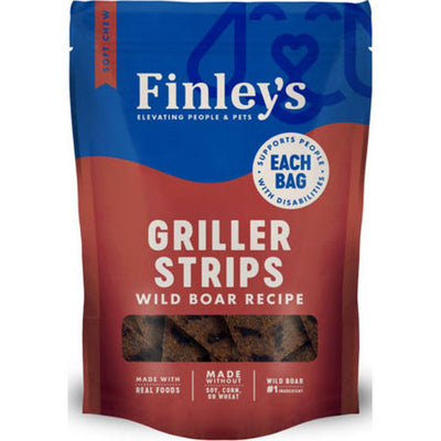 Finley's Finleys Griller Strips Dog Treats, Wild Boar, 14.5 oz - Long Lasting Chews