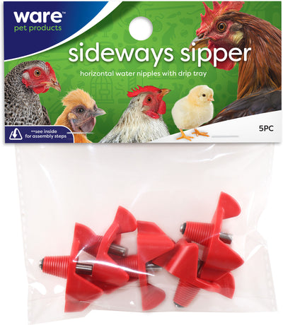 Ware Sideways Sipper Horizontal Water Nipples, 5 pk
