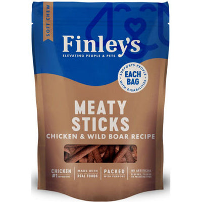 Finley's Finleys Meaty Sticks Dog Treats, Chicken/Wild Boar, 12 oz - Long Lasting Chews