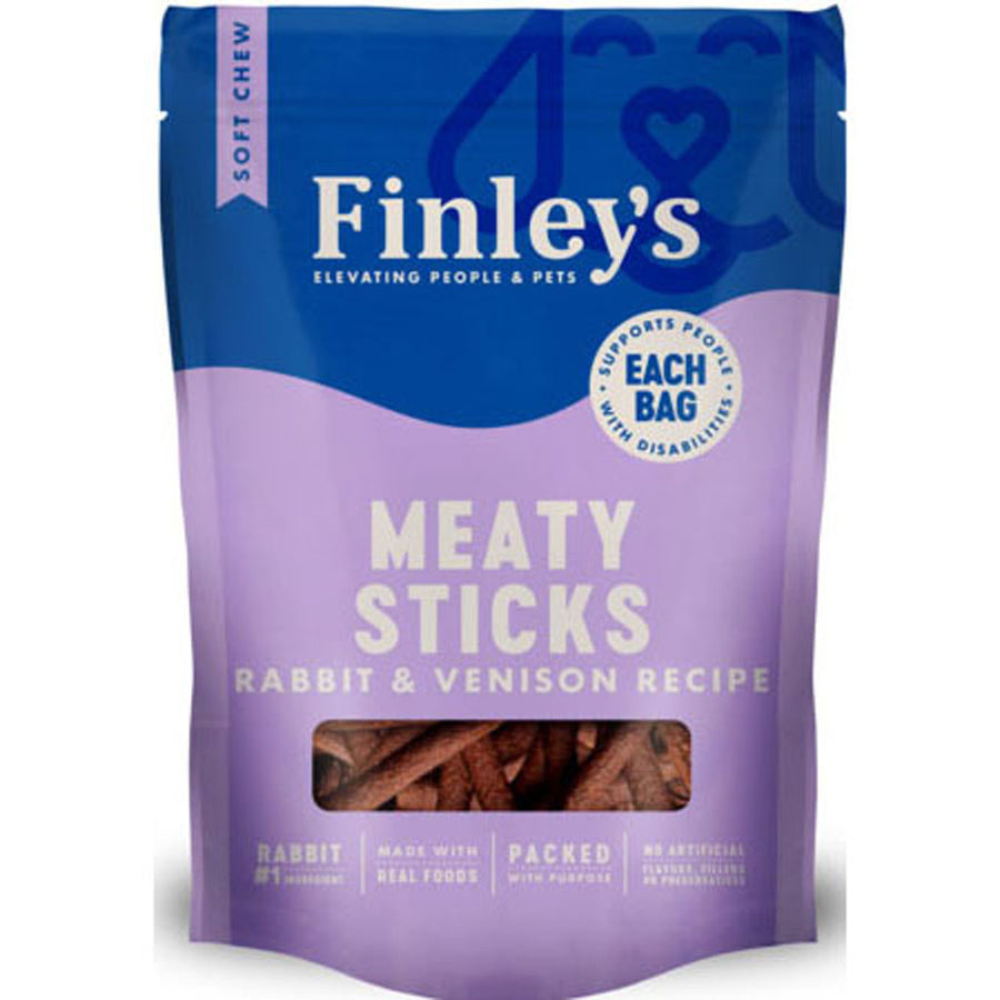 Finley's Finleys Meaty Sticks Dog Treats, Rabbit/Venison, 12 oz - Long Lasting Chews