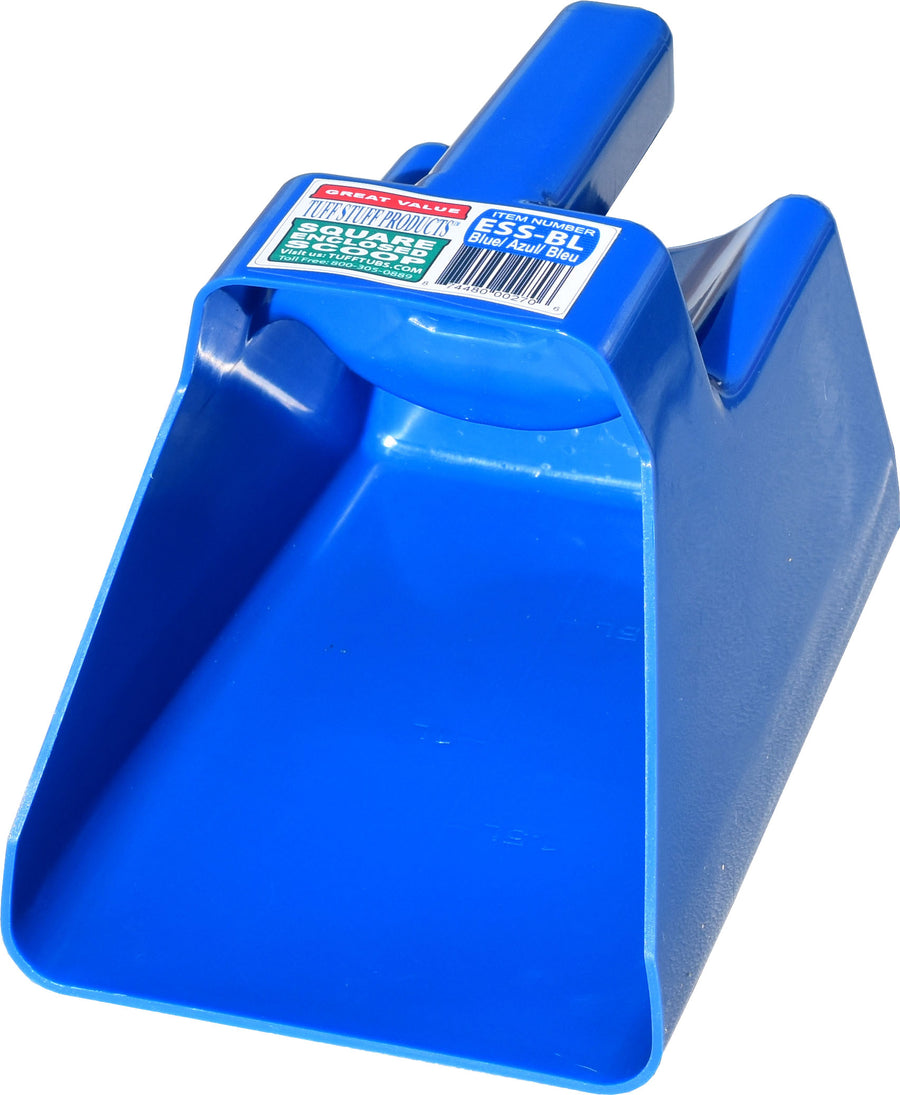 Tuff Stuff Enclosed Scoop Square, Blue, 3 qt - Scoops