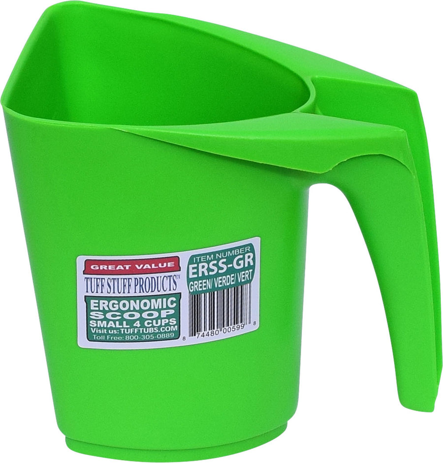 Tuff Stuff Ergonomic Scoop, Green, 1 qt - Scoops