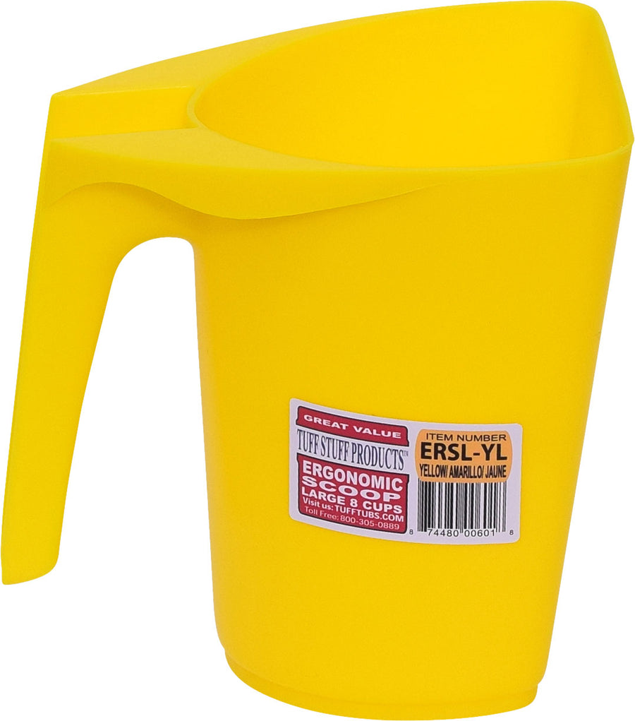 Tuff Stuff Ergonomic Scoop, Yellow, 2 qt - Scoops