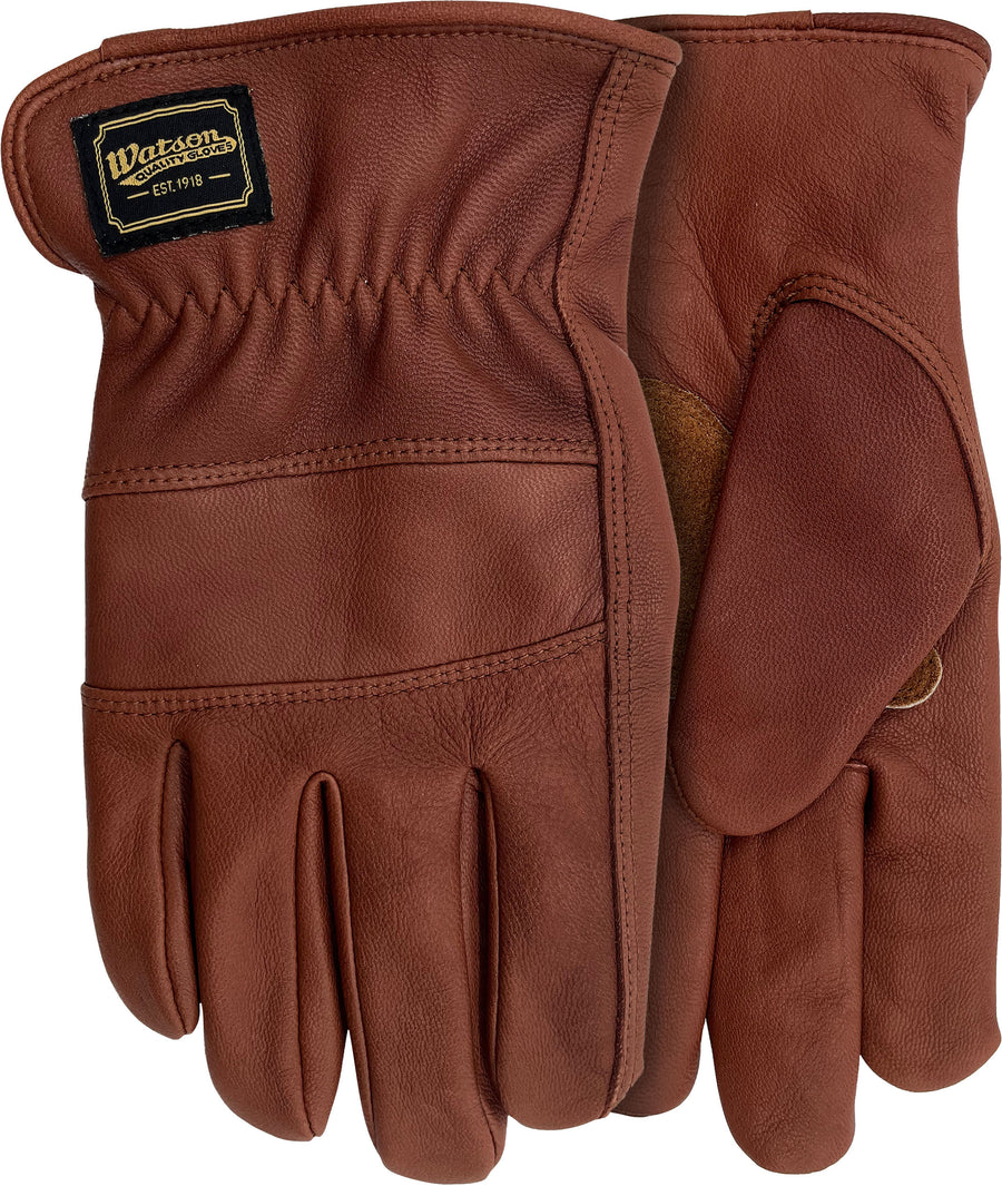 Watson Gloves Mens Crazy Horse Full-Grain Goatskin, Brown, LG - Leather Work
