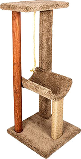 Ware Kitty Cat Tower W Rope, 20x20x48 in - Climbers