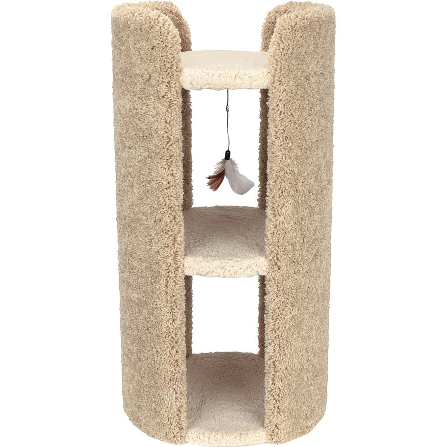 Ware Cat Condo 3-Story Open-Back Cat Furniture, Tan, 16x16x30 in - Climbers