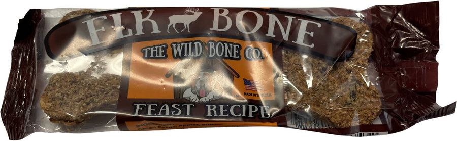 The Wild Bone Co. Jerky Style Dog Treats Display, Elk, 1 oz-24 pc - Edible Bones & Biscuits