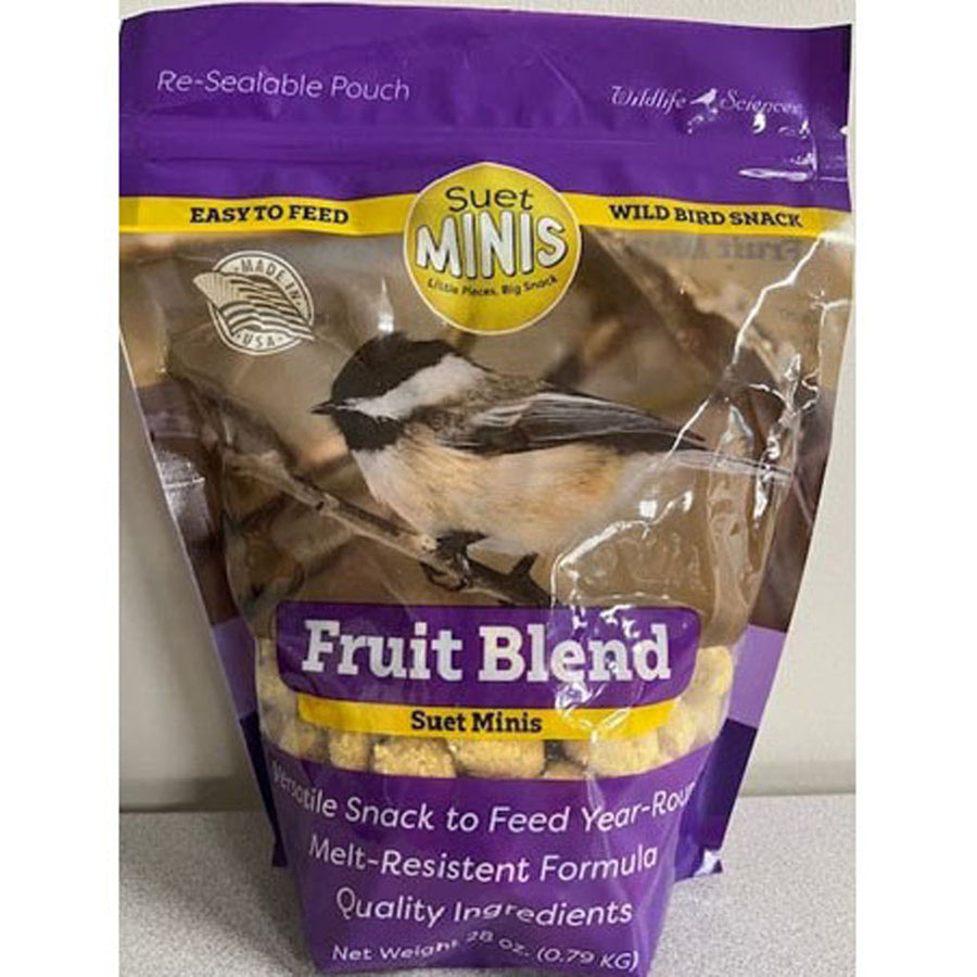 Wildlife Sciences Suet Minis, Fruit, 28 oz - Suet Plugs/Pellets/Nuggets