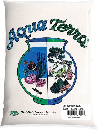 World Wide Imports Aqua Terra Natural Sand, White, 5 lbs - Freshwater