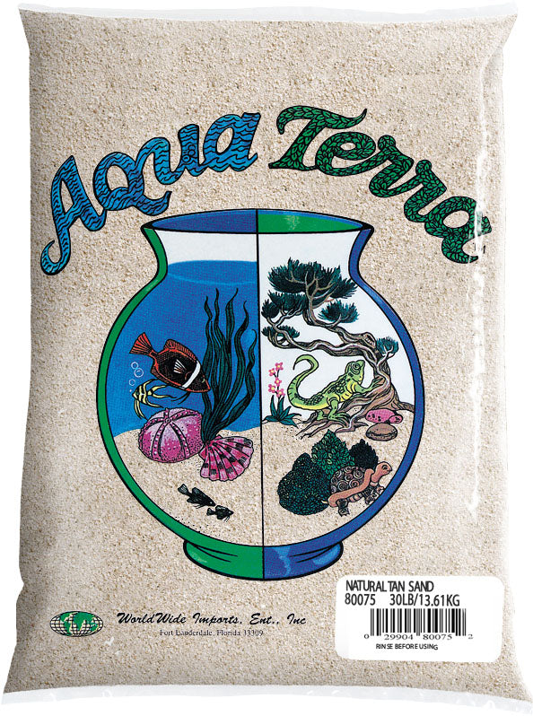 World Wide Imports Aqua Terra Natural Sand, Tan, 5 lbs - Freshwater