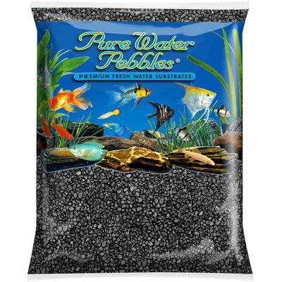 World Wide Imports Pure Water Pebbles Fresh Water Substrate, Jet Black, 5 lbs - Freshwater