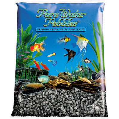 World Wide Imports Pure Water Pebbles Fresh Water Substrate, Black Frost, 5 lbs - Freshwater
