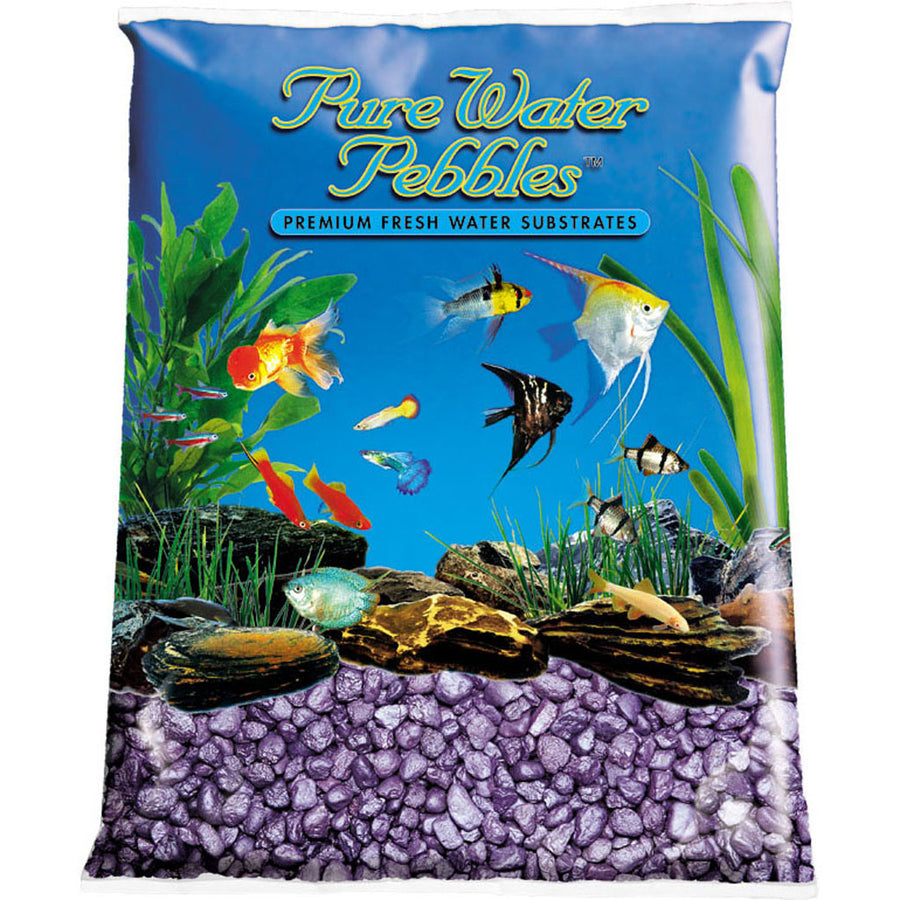 World Wide Imports Pure Water Pebbles Fresh Water Substrate, Purple, 5 lbs - Freshwater