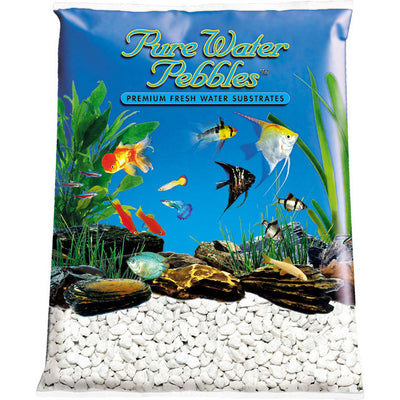 World Wide Imports Pure Water Pebbles Fresh Water Substrate, White, 5 lbs - Freshwater