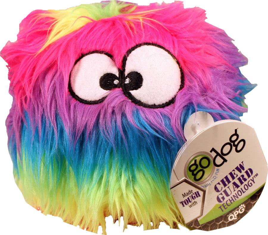 Godog Furballz Dog Toy, Rainbow, LG - Plush