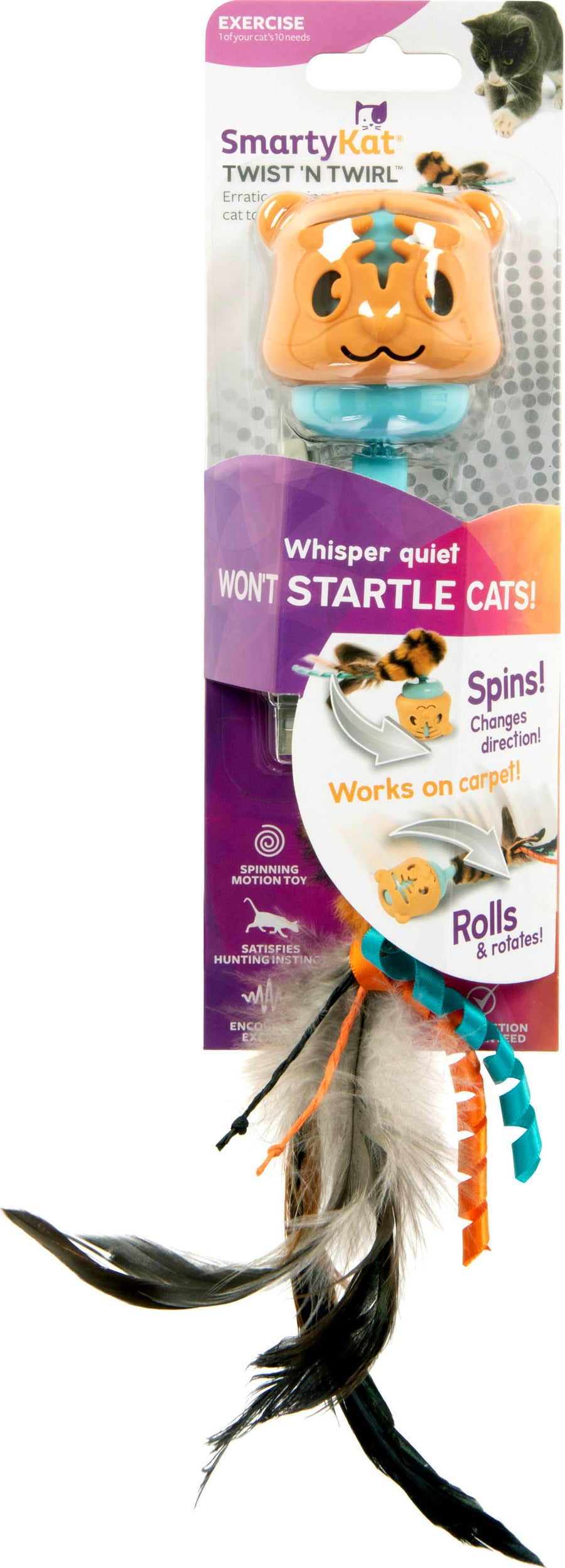 Smartykat Twist 'n Twirl Electronic Motion Cat Toy - Interactive