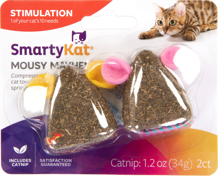 Smartykat Mousy Mayhem Compressed Mice Cat Toys - Catnip