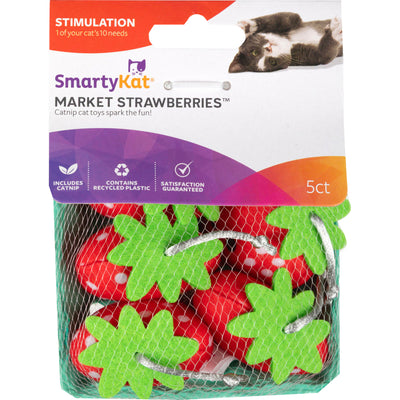 Smartykat Market Strawberries Catnip Cat Toy, sm-5 pc