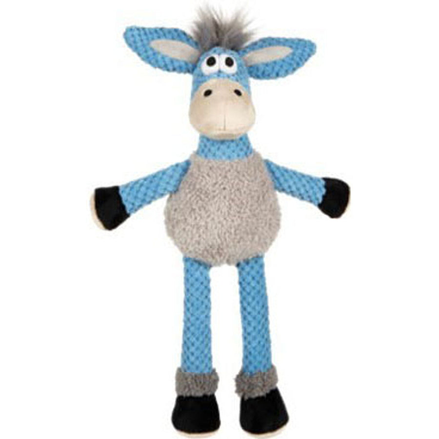 Godog Checkers Skinny Derby Donky Dog Toy, Blue, MD - Plush
