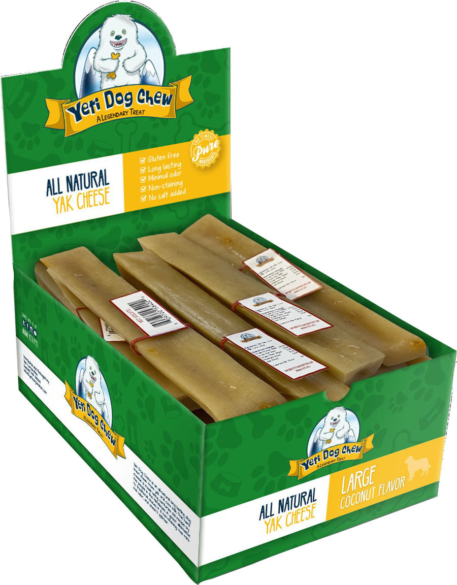 Yeti Dog Chew Flavored Bulk Box, Coconut, lg-3.5 oz - Long Lasting Chews