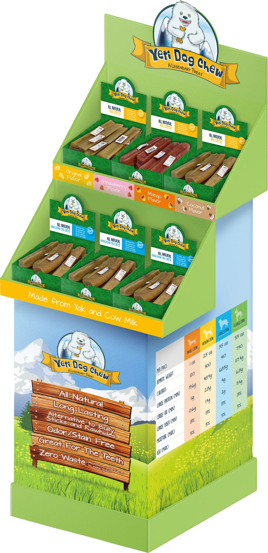 Yeti Dog Chew Bulk Box Display, 83 pc - Long Lasting Chews