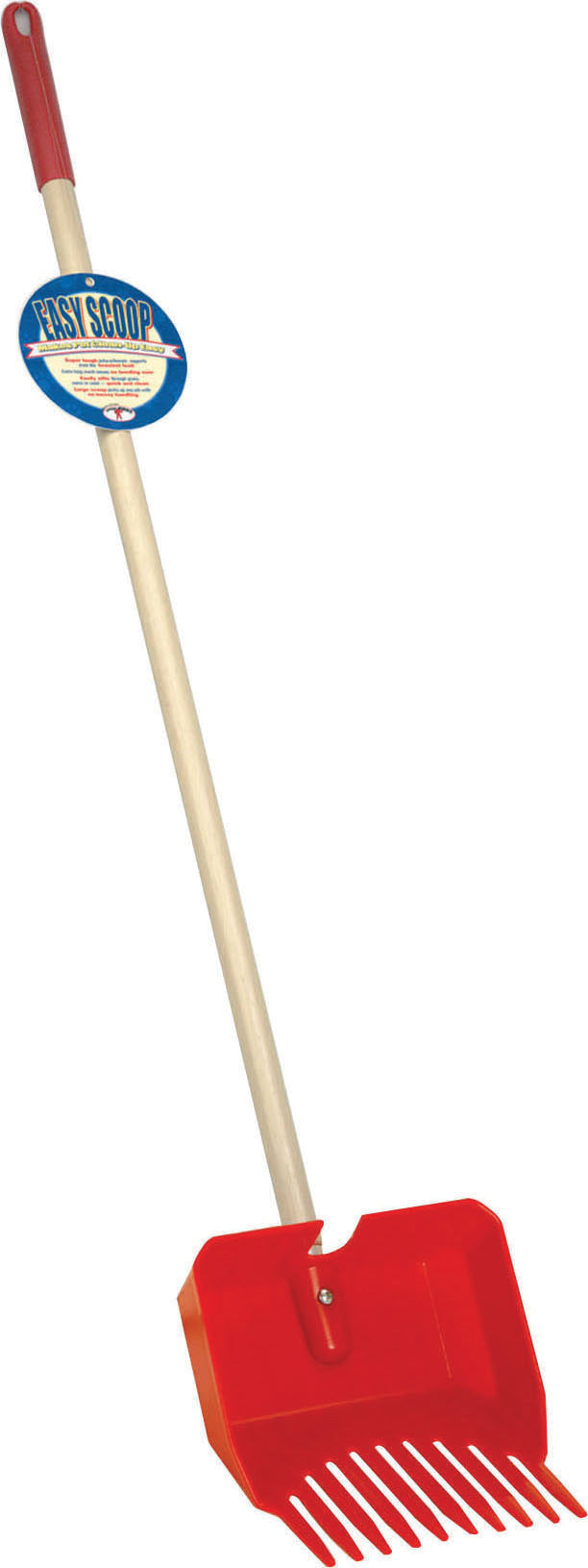 Little Giant Easy Scoop Pooper Scooper W/Wood Handle, Red, 42 in - Waste Pick Up