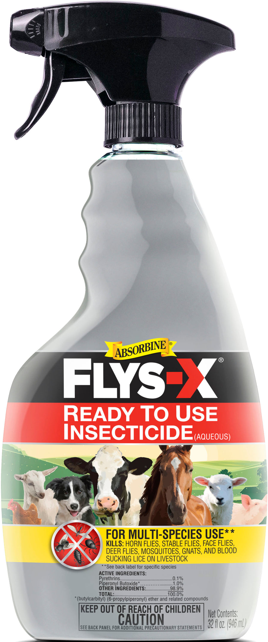 Absorbine Flys-x RTU Insecticide for Livestock, 32 oz - Ready to Use