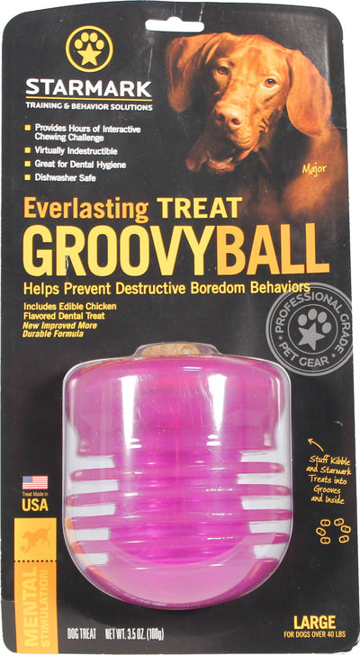 Starmark Everlasting USA Treat Groovy Ball, Purple, LG - Interactive
